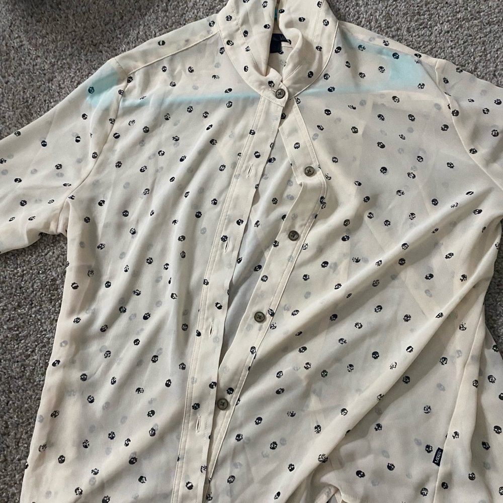 vans cream colored see through cover up